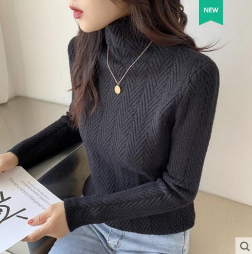 2019 autumn and winter new high-neck cashmere sweater ladies sweater long loose knit pullover shirt alx