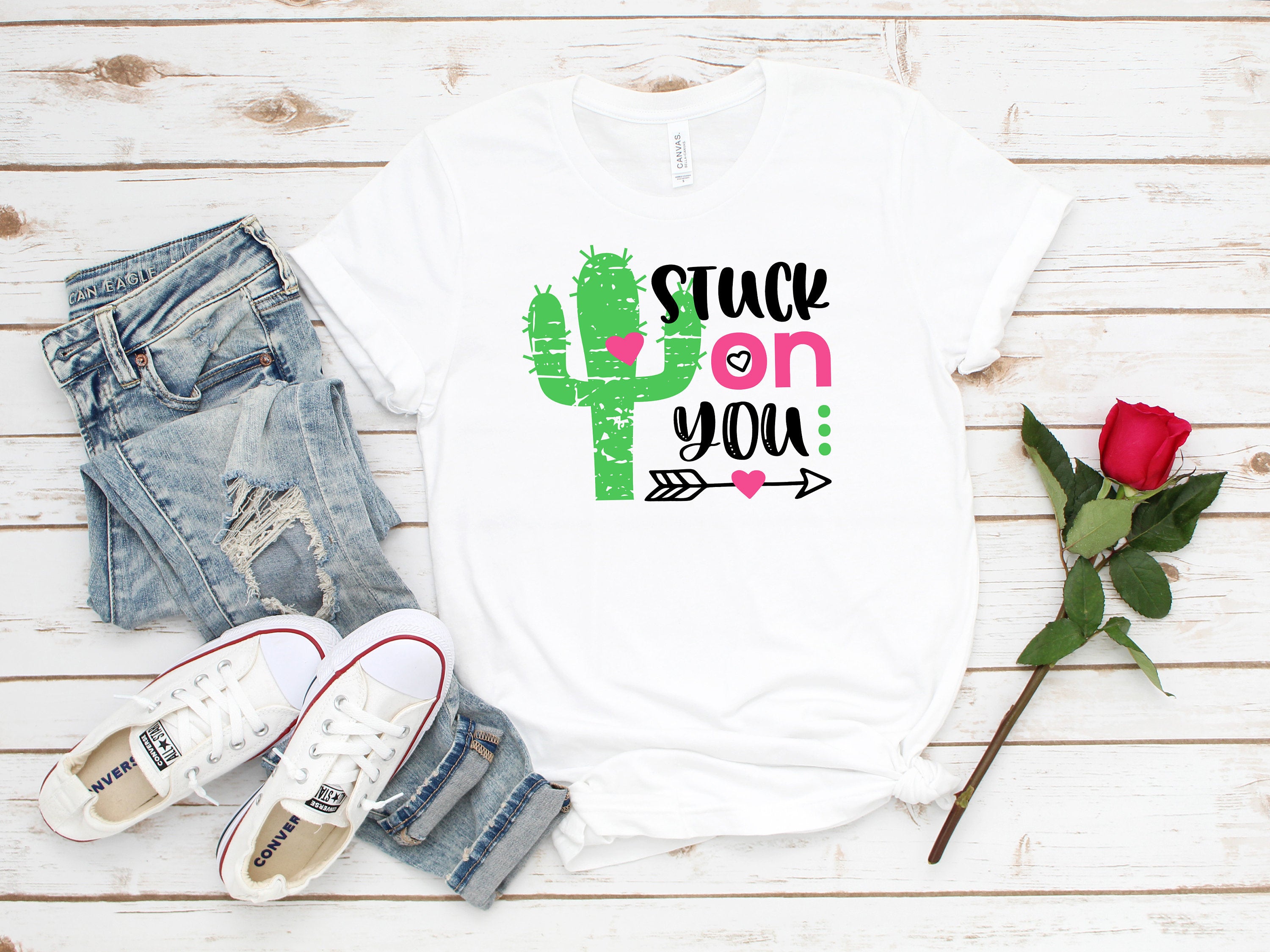 Stuck On You Shirt, Stuck On You Cactus Shirt, Stuck On You Valentine, Valentines Day Shirt, Valentines Day Tshirt, Cute Valentine Shirts