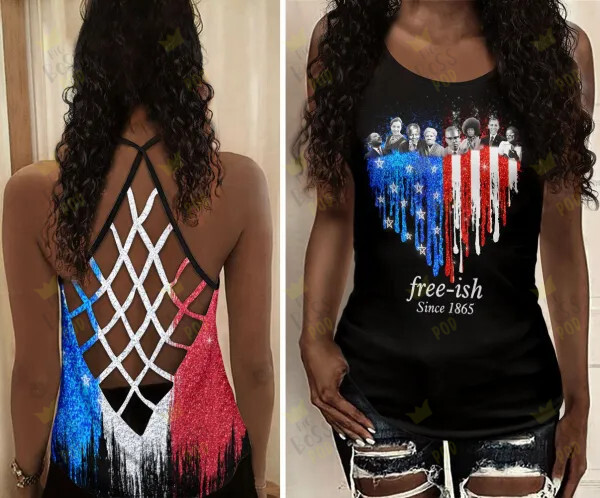 Gift For Black Girls-Black History Camisole 3D Criss-Cross Tank Top