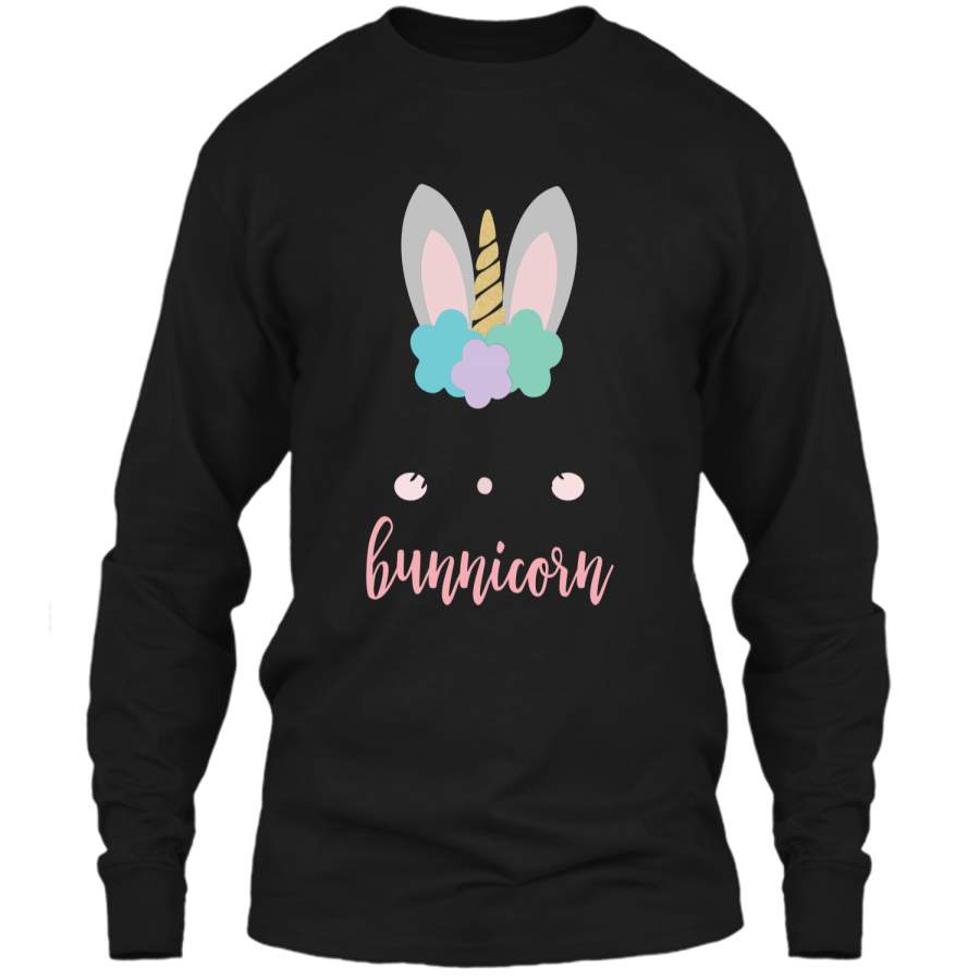 Bunnicorn Easter T-Shirt Girl Easter Bunny Gift LS Ultra Cotton Tshirt