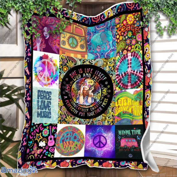 Hippie She Is Life Itself Wild And Free Quilt Blanket