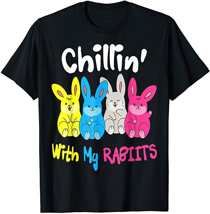 Chillin With My Peeps Rabbits Funny Boys Girls Kids T-Shirt