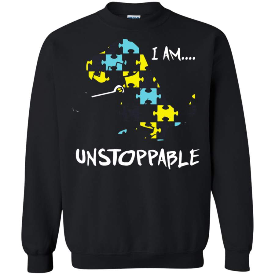 AGR I Am Unstoppable Autism T-Rex Dinosaur Sweatshirt