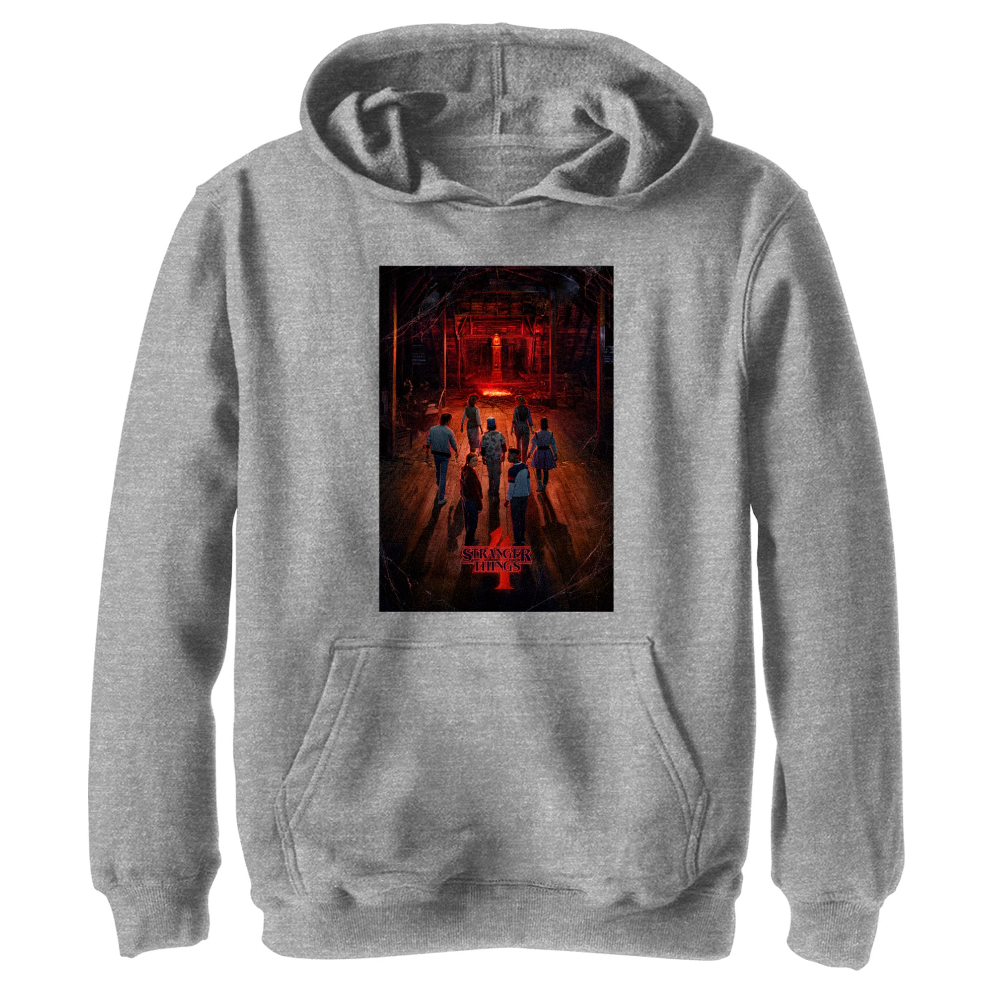 Boy’S Stranger Things Caution Creel House Rift Poster Pull Over Hoodie