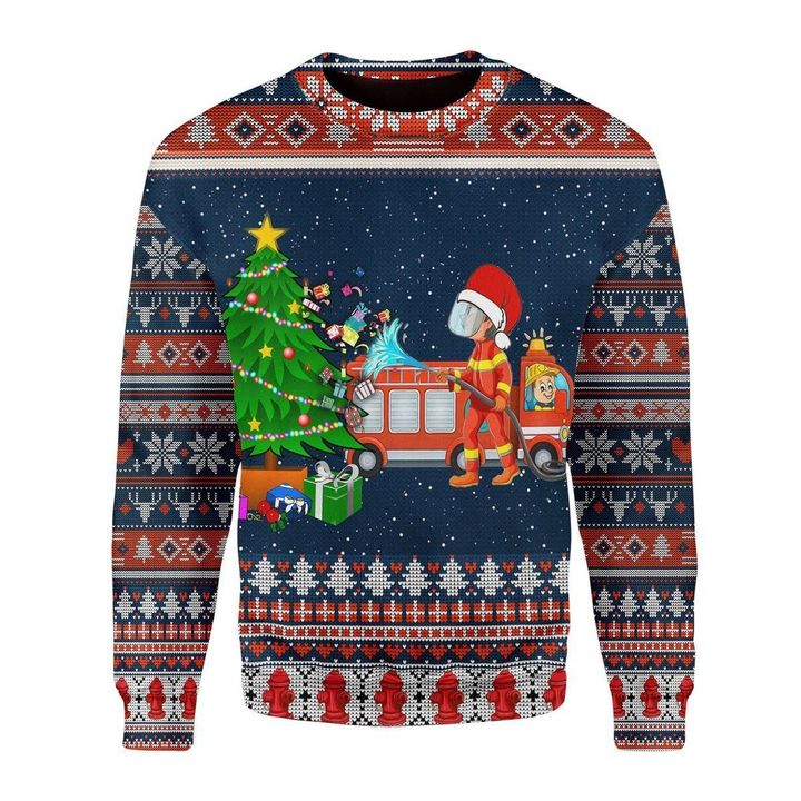 Firefighter Presents Ugly Christmas Sweater | For Men & Women | Adult | Us6125