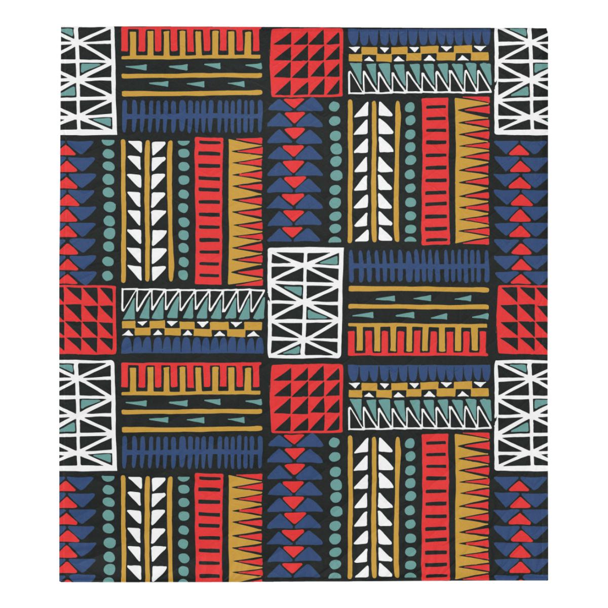 Kente Pattern Print Design 02 Premium Quilt