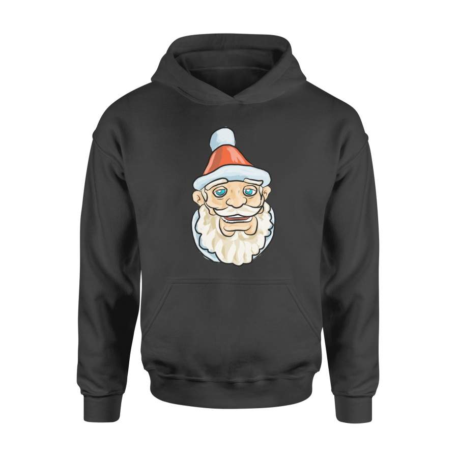 Christmas Gift Idea Drawing Santa Face With White Beard And Red Hat – Standard Hoodie