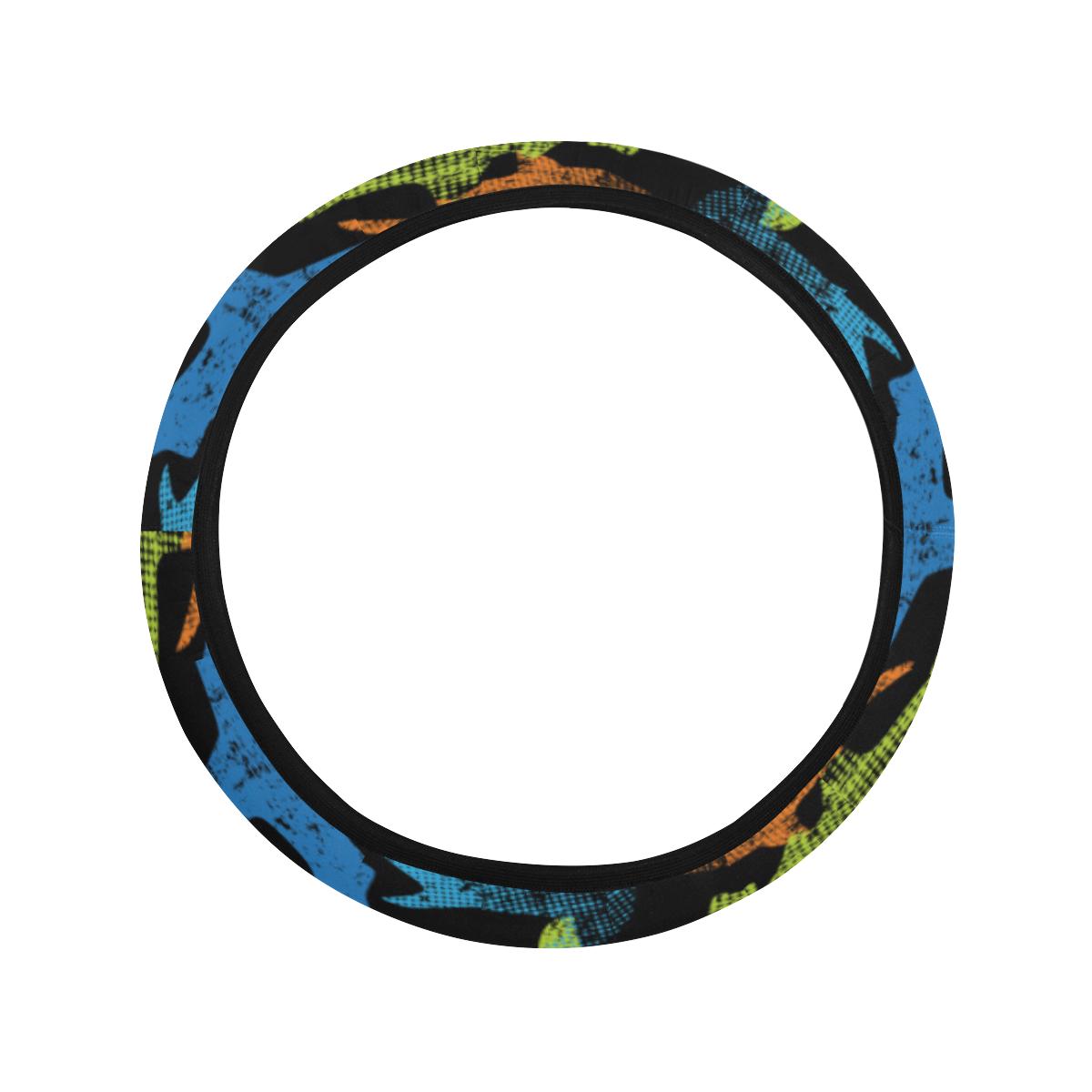 Colorful shark Car Steering Wheel Cover