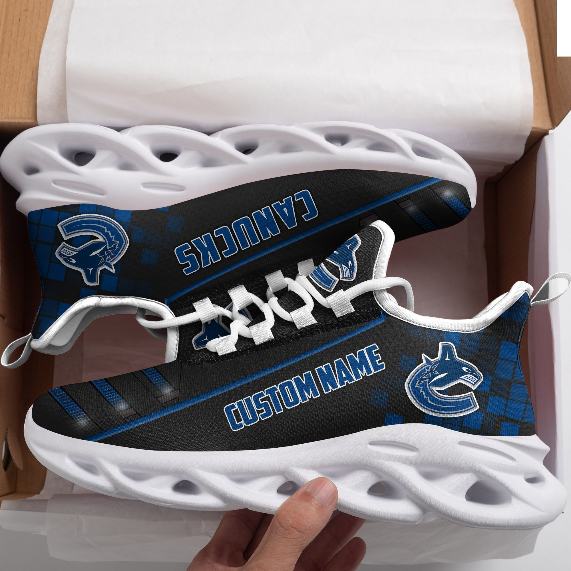 Vancouver Canucks Custom Name  Max Soul Sneaker Shoes For Fan