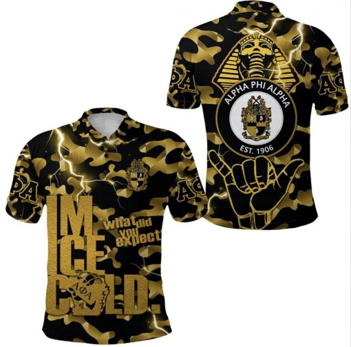 Alpha Phi Alpha Est 1906 Crest Camouflage Background Polo Shirt