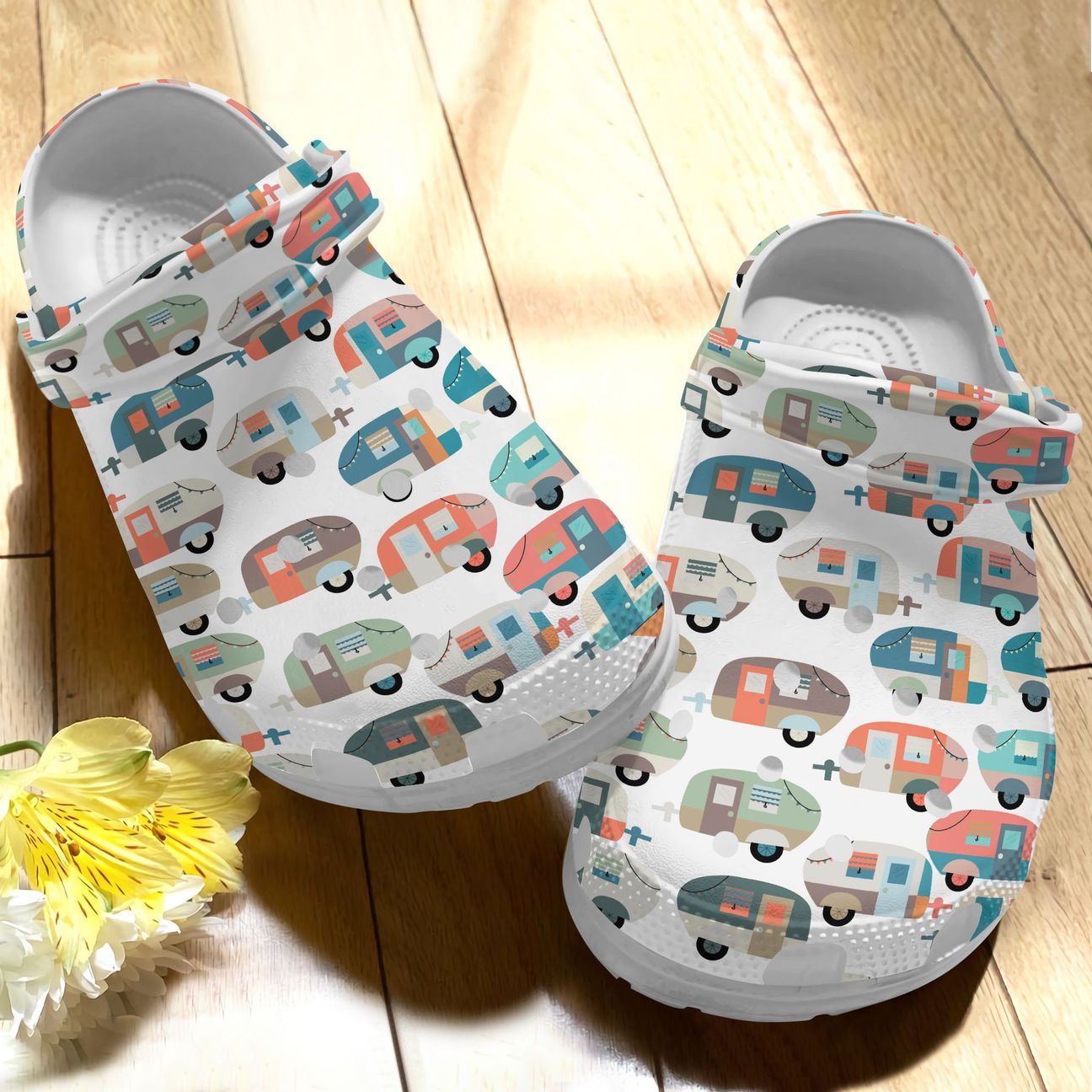 Camping Personalized Clog, Custom Name, Text Cute Camping Pattern, Fashion Style For Women, Men, Kid, Print 3D