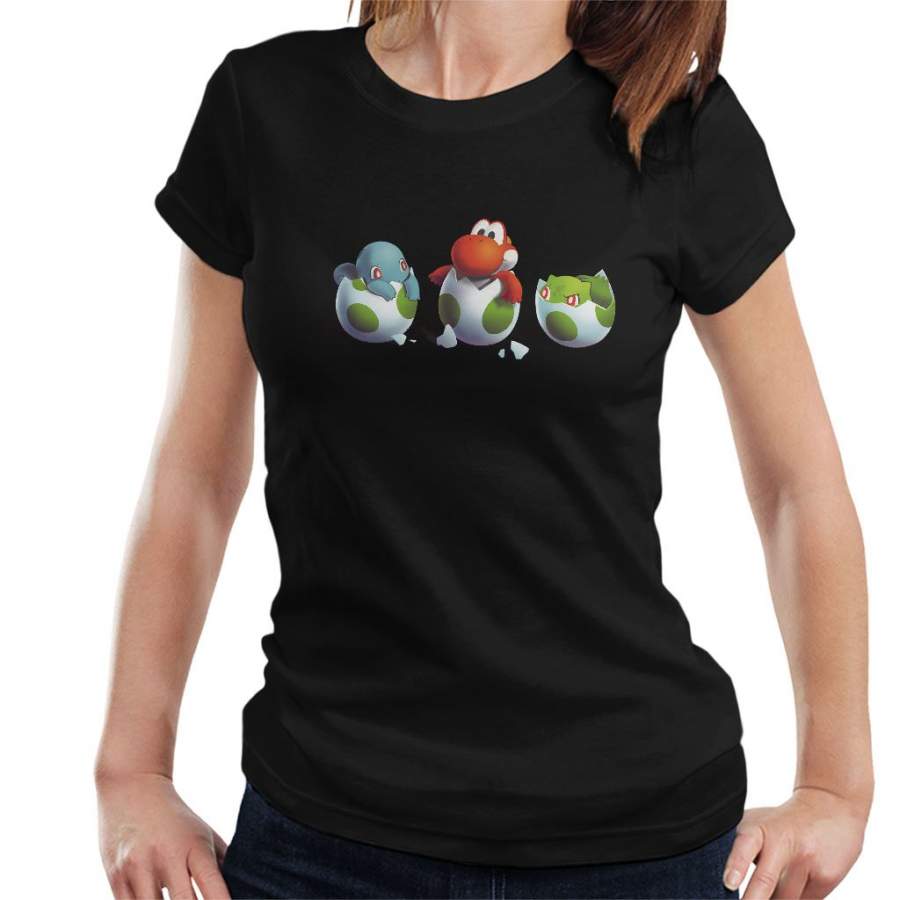 Super Mario Yoshis Island Hatching Pokemon Women’s T-Shirt