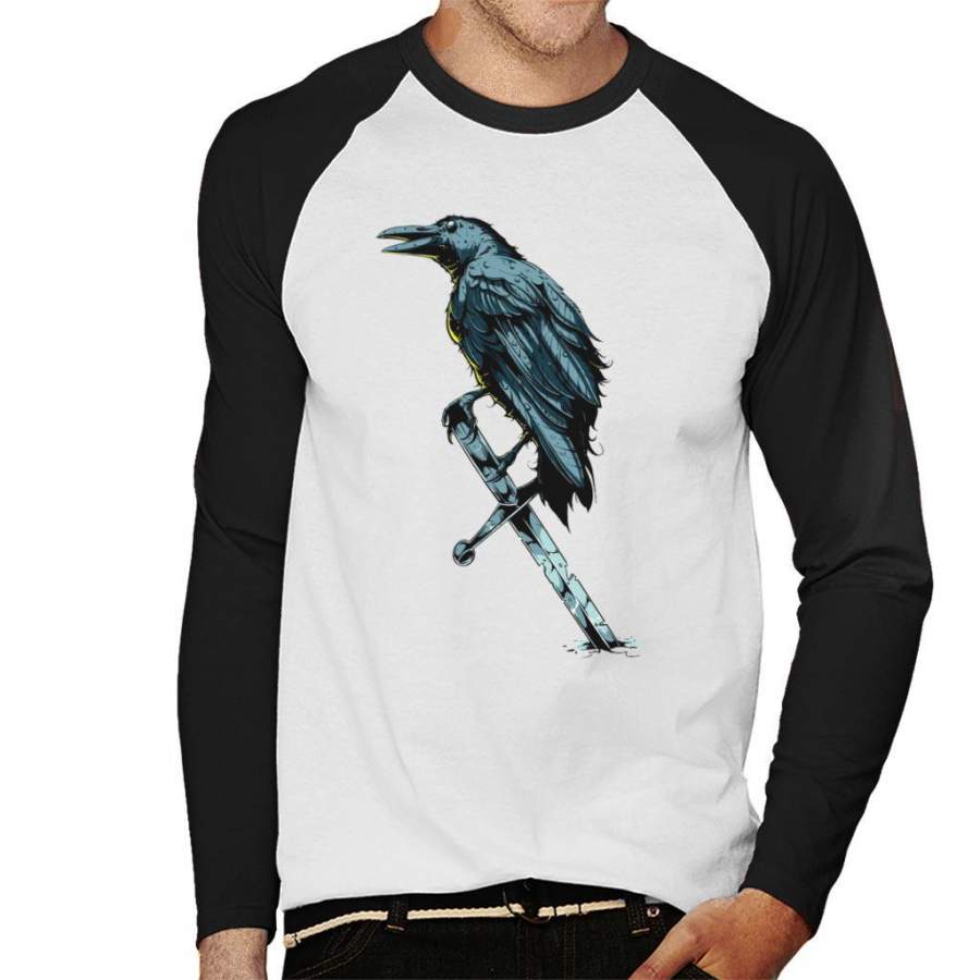Crow On The Sword Men’s Baseball Long Sleeved T-Shirt