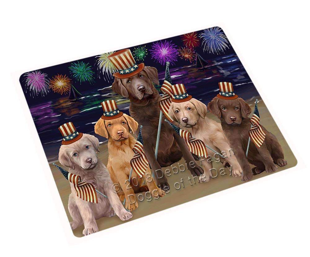 4Th Of July Independence Day Firework Chesapeake Bay Retrievers Dog Blanket Blnkt55461 (37X57 Sherpa)