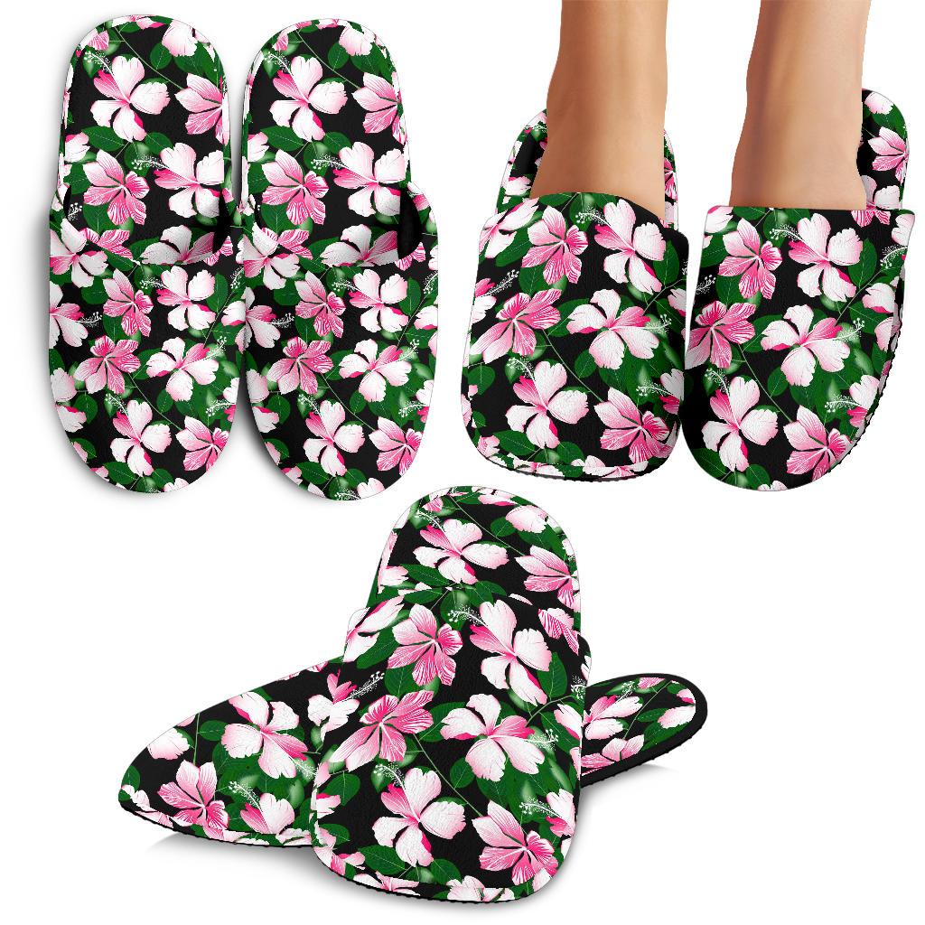 Hibiscus Pink Flower Hawaii Print House Slippers Ha103463