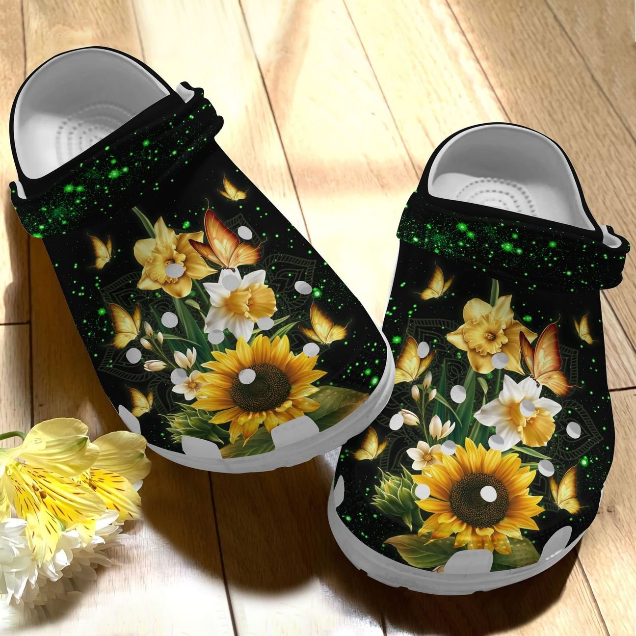 Butterfly Personalize Clog, Custom Name, Text, Fashion Style For Women, Men, Kid, Print 3D Whitesole Beautiful Butterflies