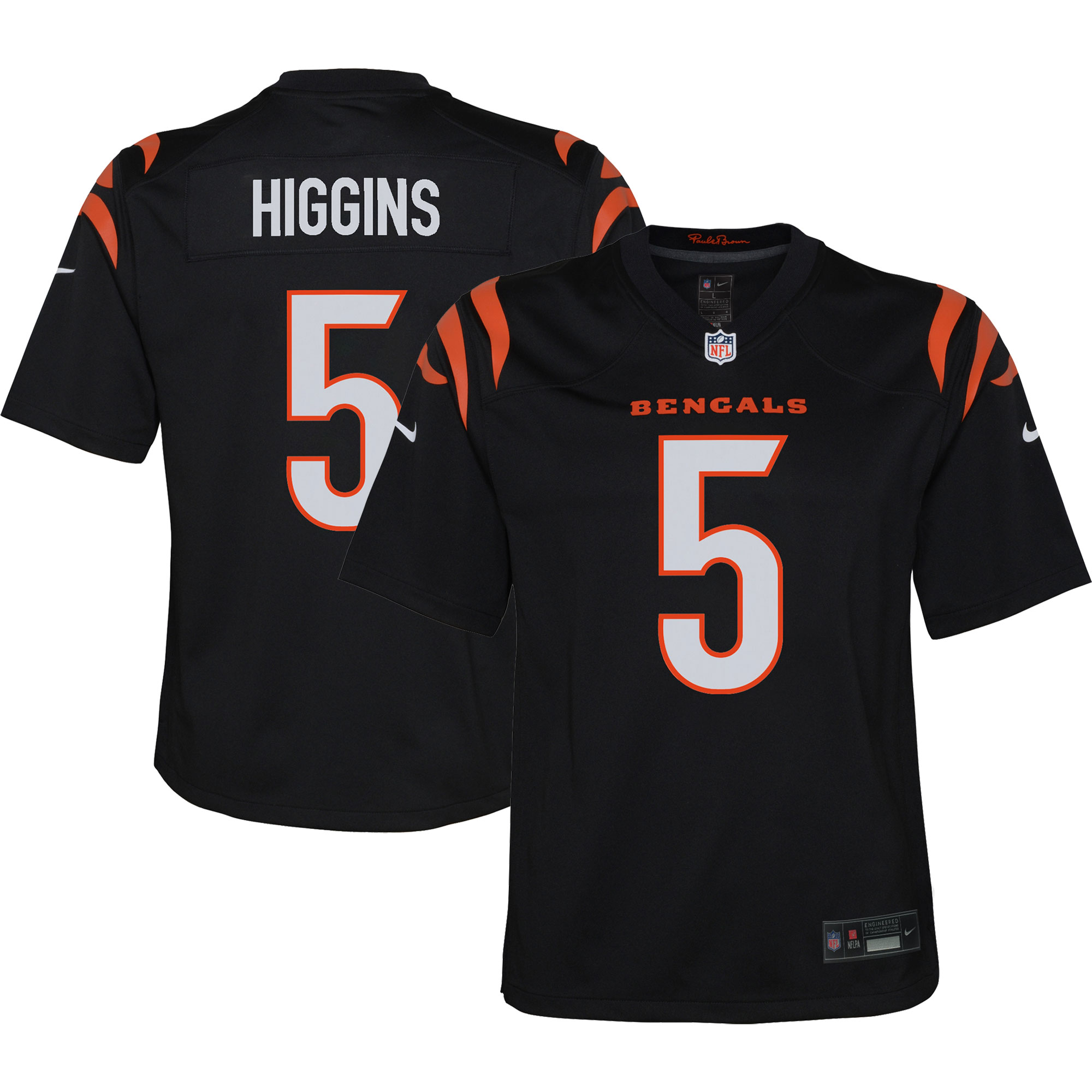 Youth Cincinnati Bengals Tee Higgins Black Game Jersey