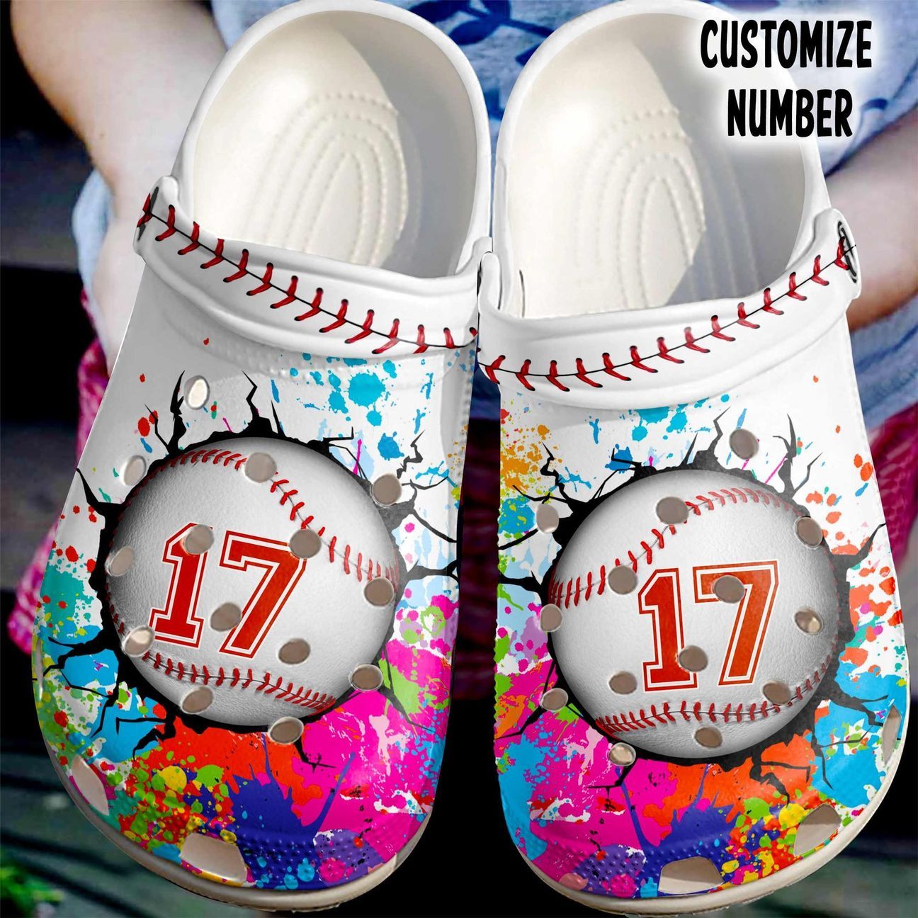 Baseball Personalized Clog, Custom Name, Text Crack Baseball, Fashion Style For Women, Men, Kid, Print 3D