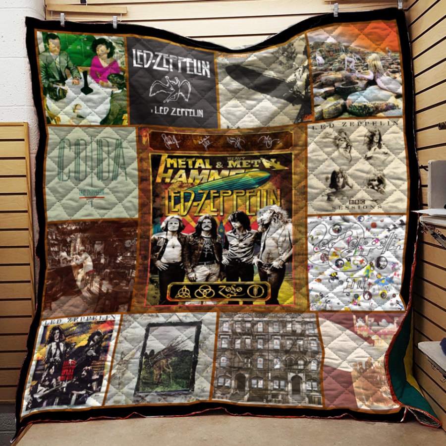 Led Zeppelin Quilt Blanket Love Art USA