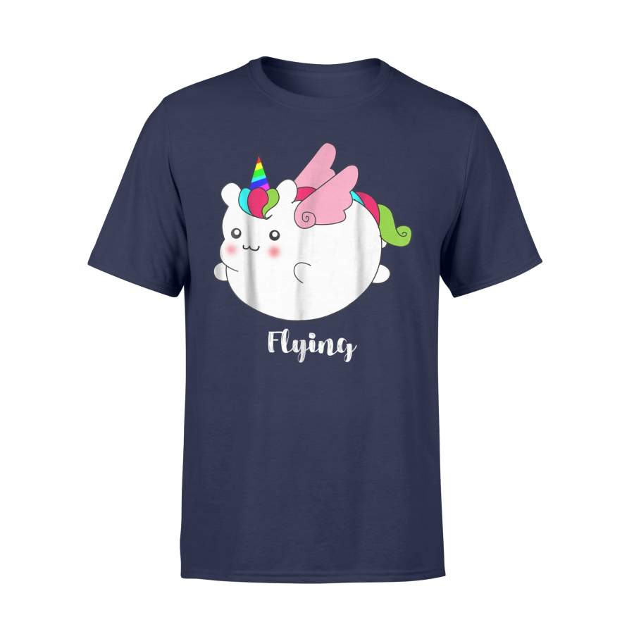 Chubby Unicorn Flying Kawaii Cartoon Graphic Cute T Shirt