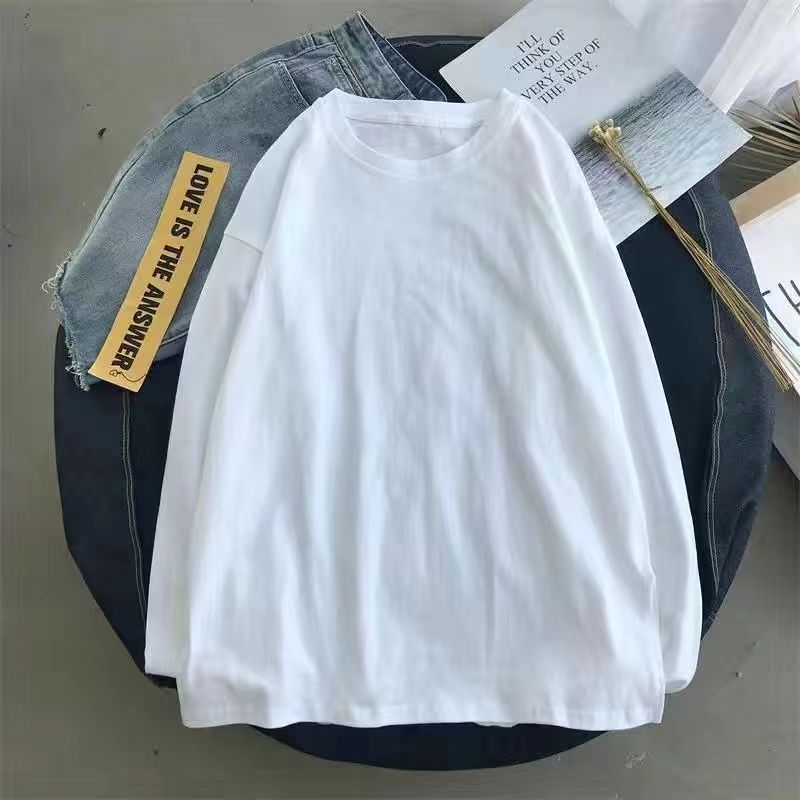 2022 new spring and autumn ins trend student long sleeved tshirt Korean version of the drapey high end sweater for men and women alx