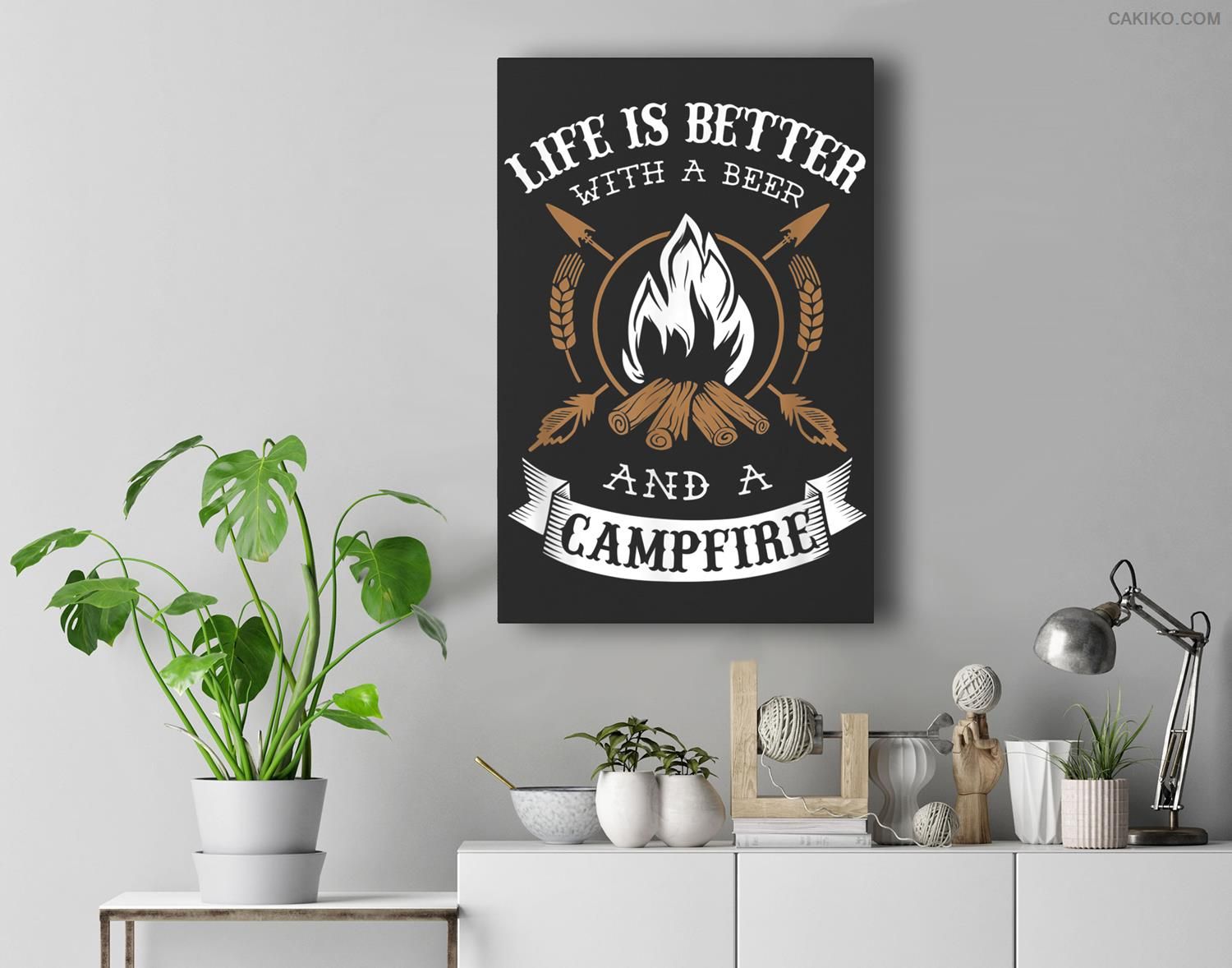 Life Is Better With A Beer And A Campfire – Camping Premium  Canvas