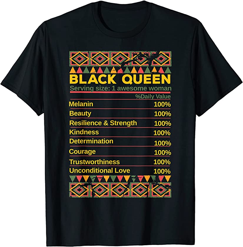 Black Queen Ingredient Table Juneteenth Proud Black Girl T-Shirt