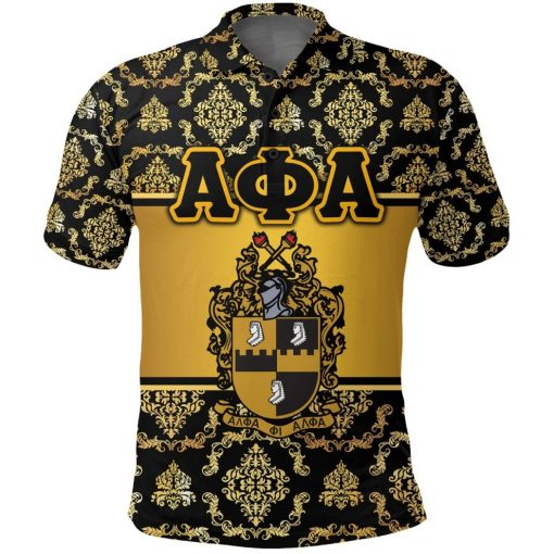 Alpha Phi Alpha 1906 Crest Vintage Floral Pattern Polo Shirt