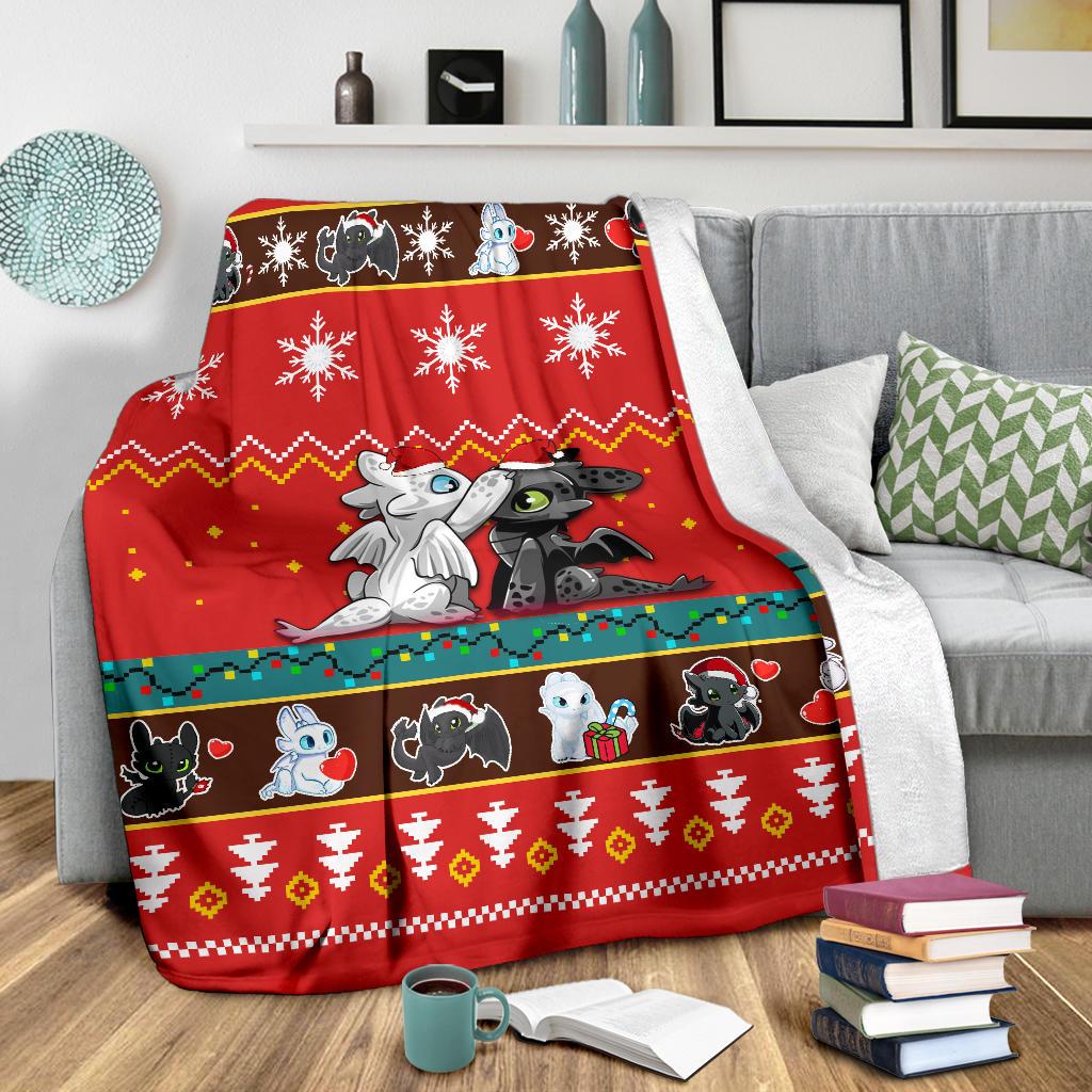 Toothless Light Fury Christmas Blanket Amazing Gift Idea – Klasern Store