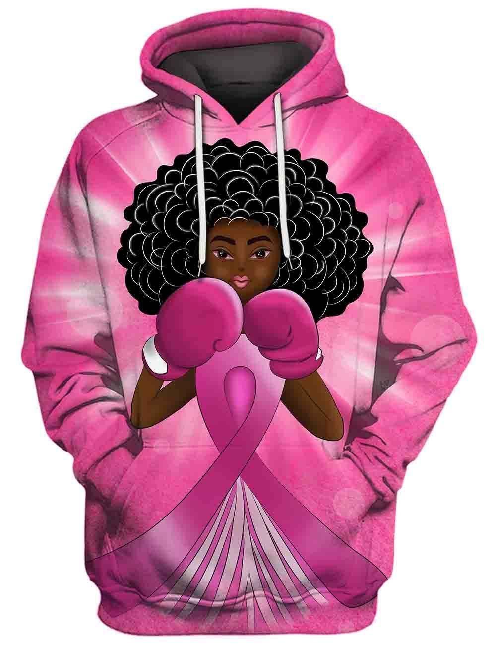 African American Art Breast Cancer Awareness Black Angel Fighter All Over Apparel