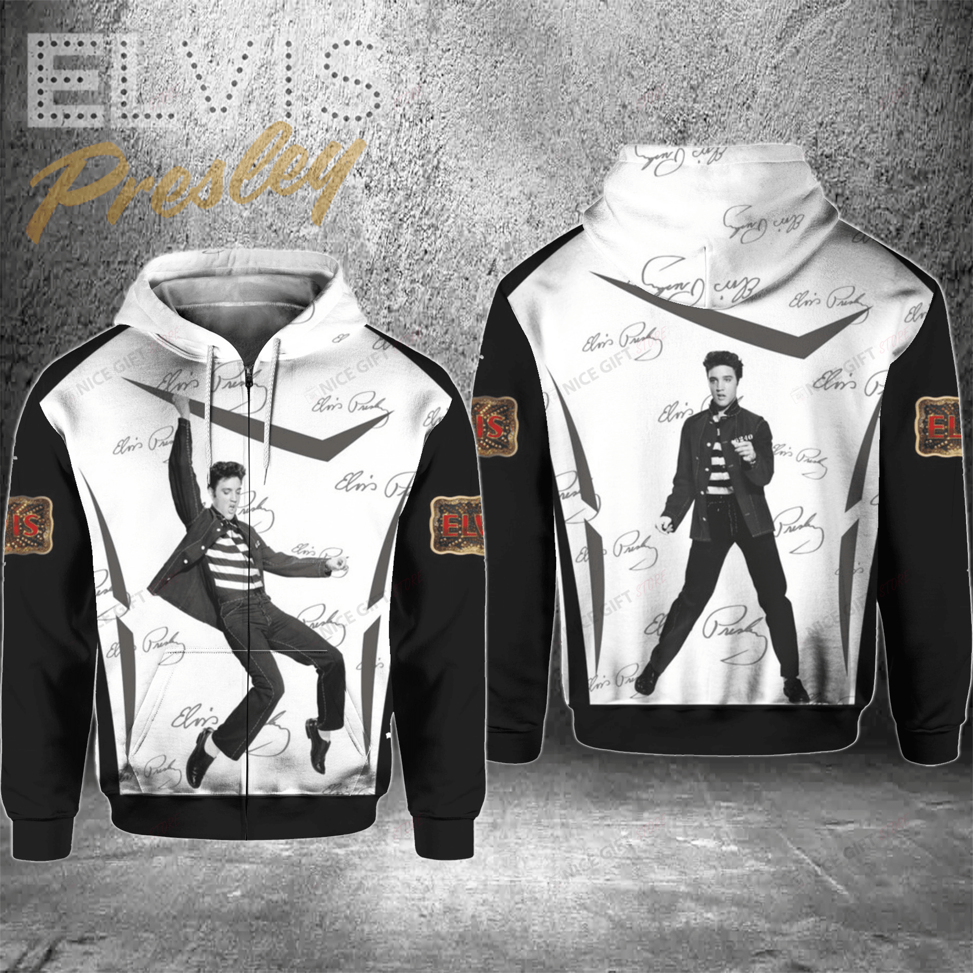 Elvis Presley Zip Hoodie 3D 3Zh-M2H1
