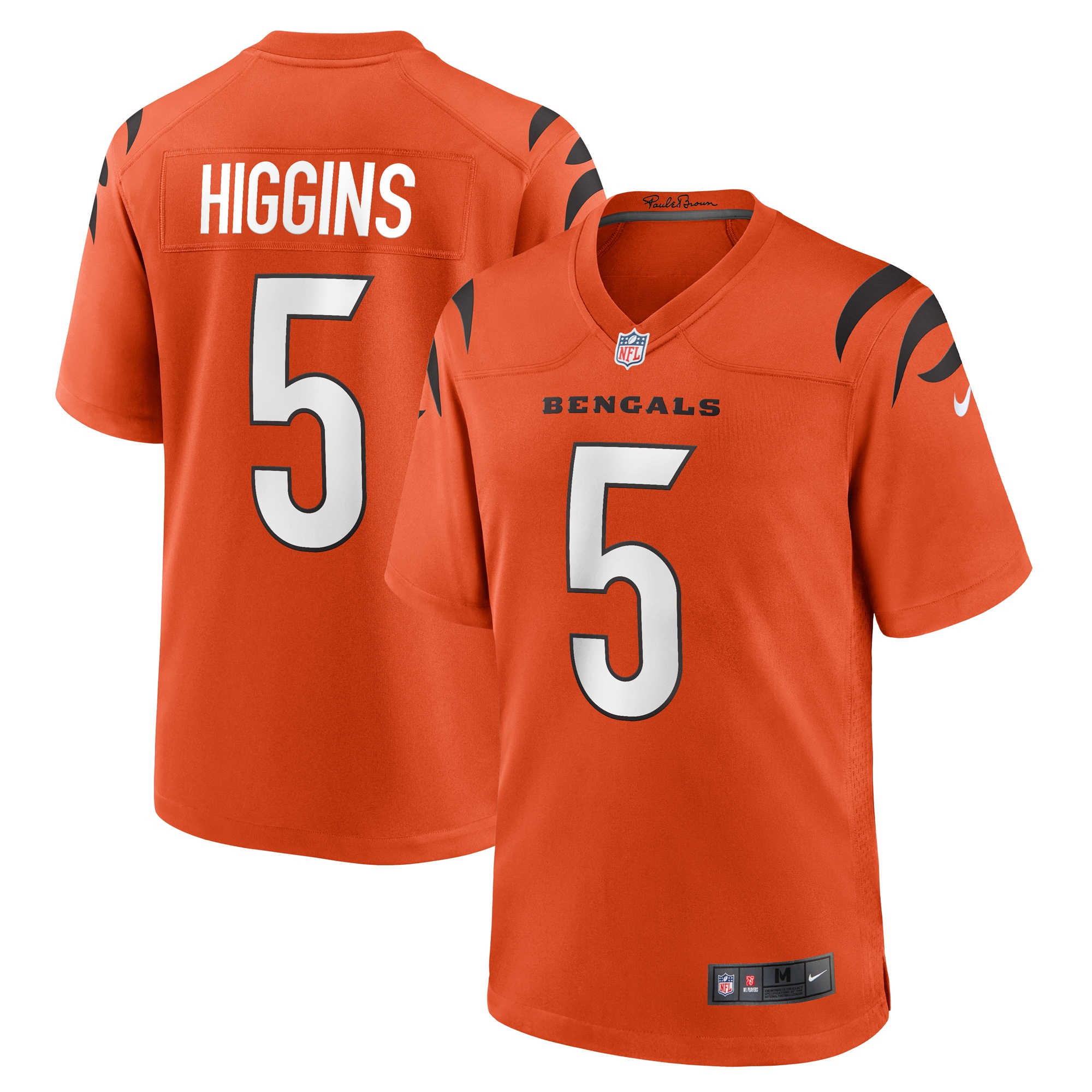 Men’s Cincinnati Bengals Tee Higgins Orange Alternate Game Player Jersey