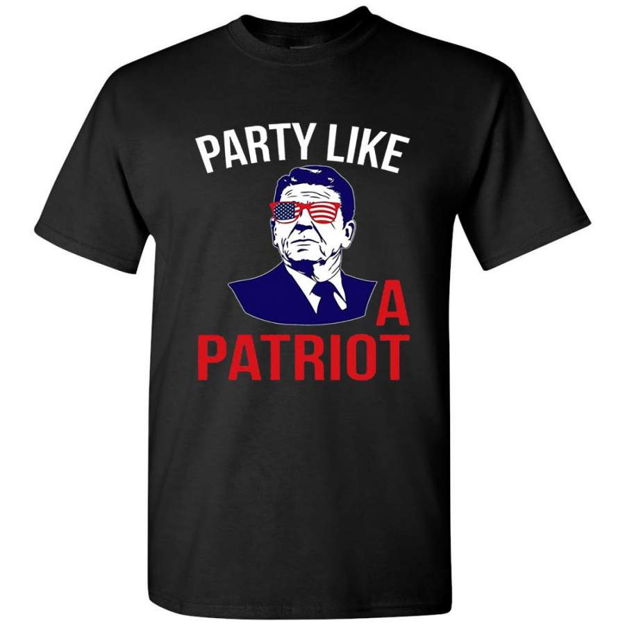 Party Shirt Like A Patriot Reagan USA Pride vintage