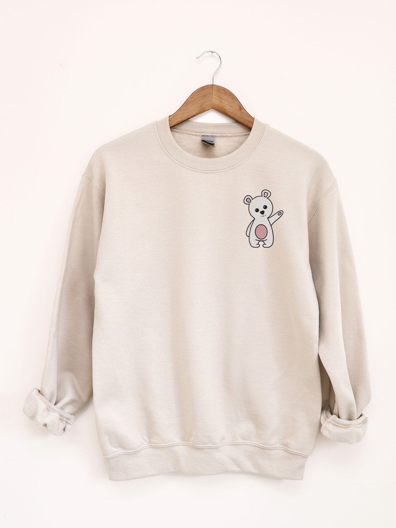 Cute Bear Embroidered Halloween Sweatshirt 2D Crewneck Sweatshirt All Over Print Sweatshirt For Women Sweatshirt For Men Sws3357