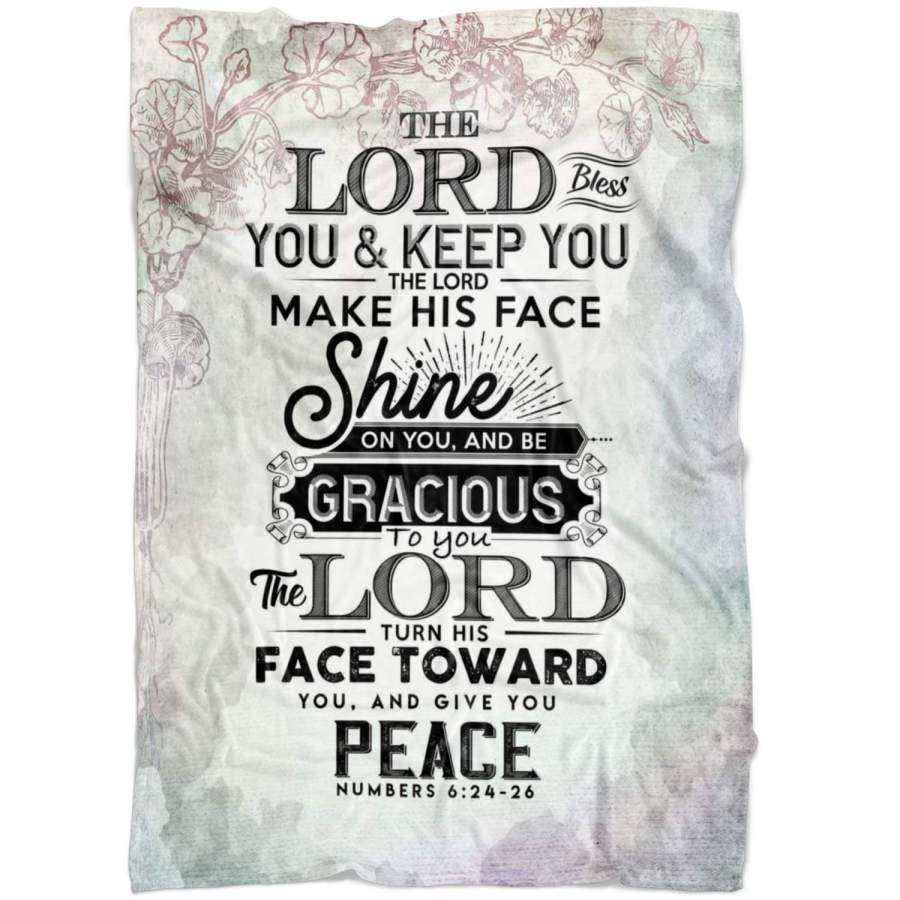 Numbers 6:24-26 The Lord bless you and keep you fleece blanket