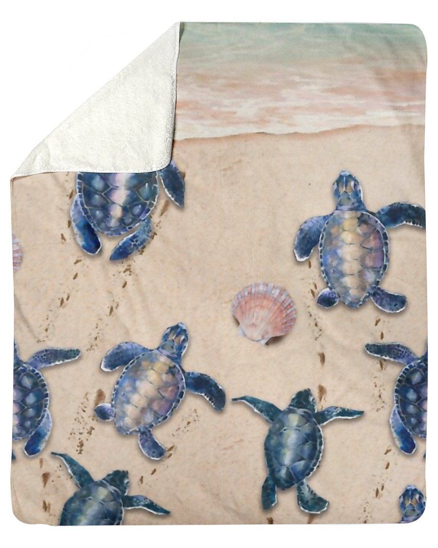 Turtle In The Sea Unique For Animal Lovers Fleece Blanket