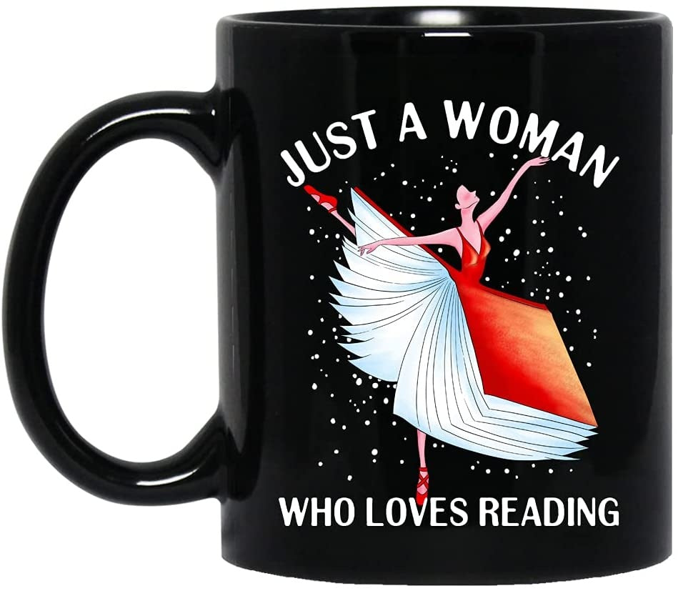 Happy Gear Mug – Just A Woman Who Loves Reading Books Ceramic Coffee Cups And Mugs For Reading Books Lovers – Gift Idea For Teachers, Librarian Or Book Nerd. Funny Library Mugsrt