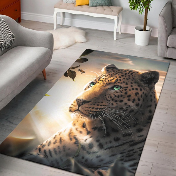 The Leopard And Wasp Rug Living Room Rug Christmas Gift US Decor