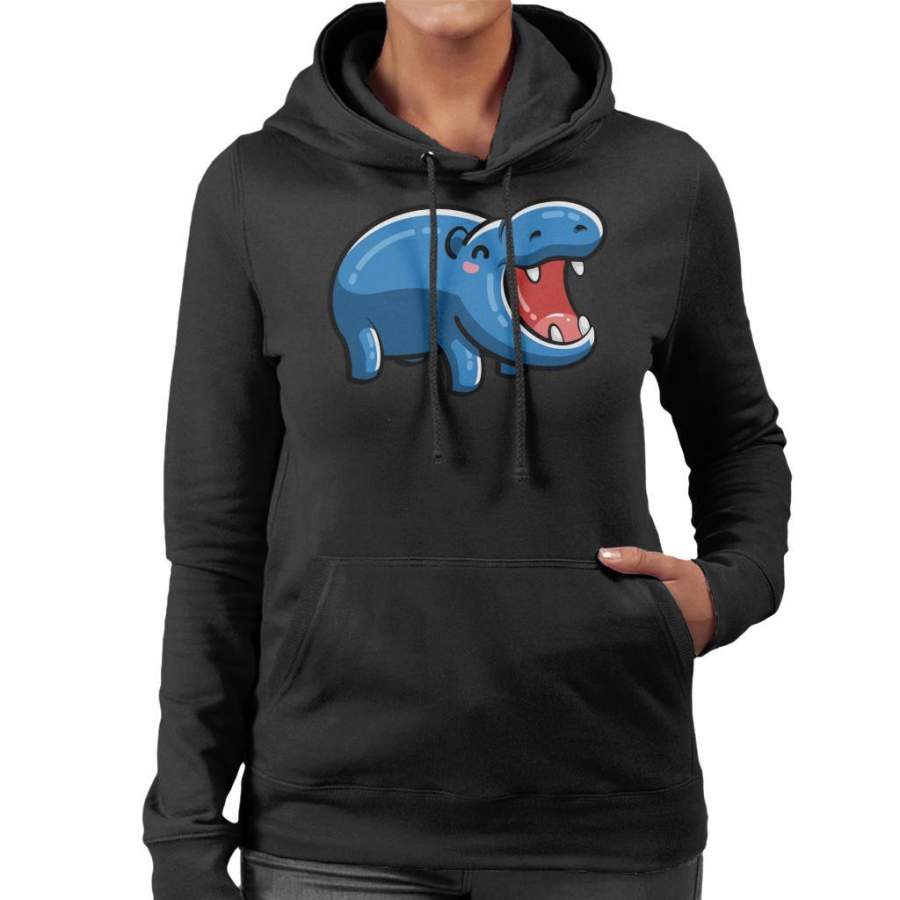 Carttoon Cute Hippo Women’s Hooded Sweatshirt