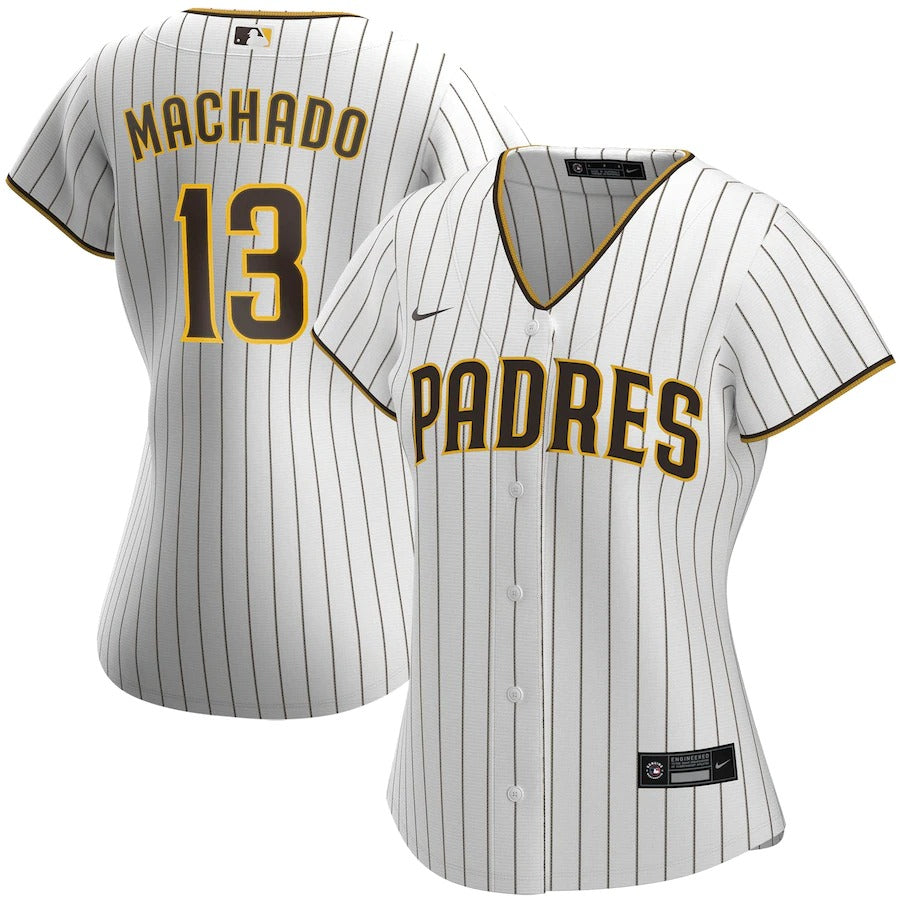 Women’S San Diego Padres Manny Machado Nike White/Brown Home Replica Player Jersey