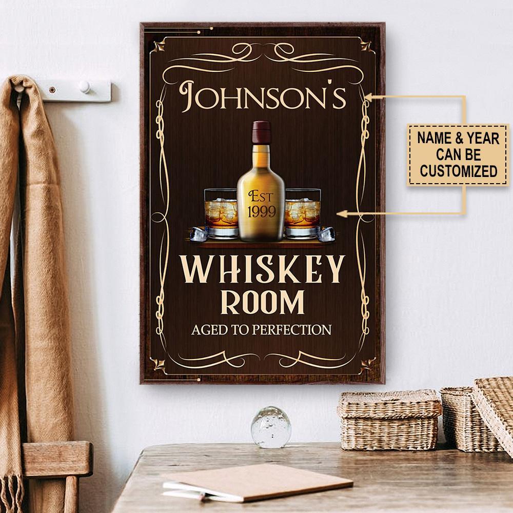 Aeticon Gifts Personalized Whiskey Aged To Perfection Canvas Mom Dad Gift Home Decor