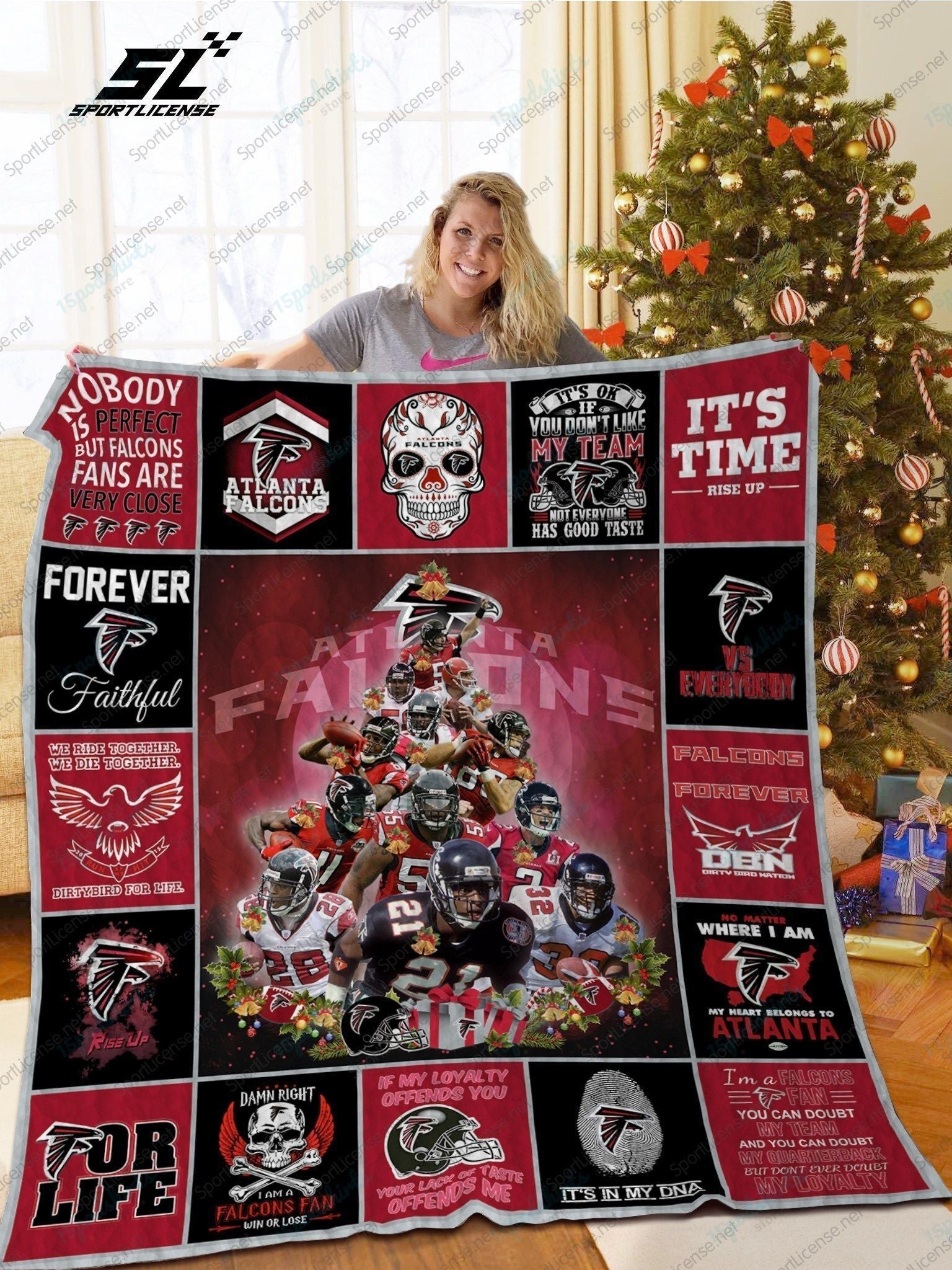 Bl Af Christmas Tree Quilt Blanket