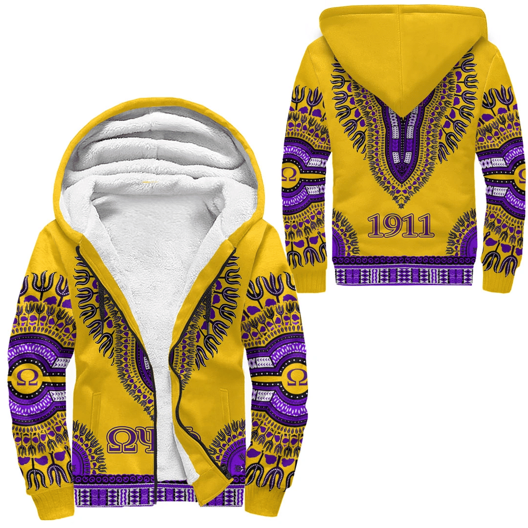 Fraternity Hoodie – Omega Psi Phi Dashiki Sherpa Hoodies