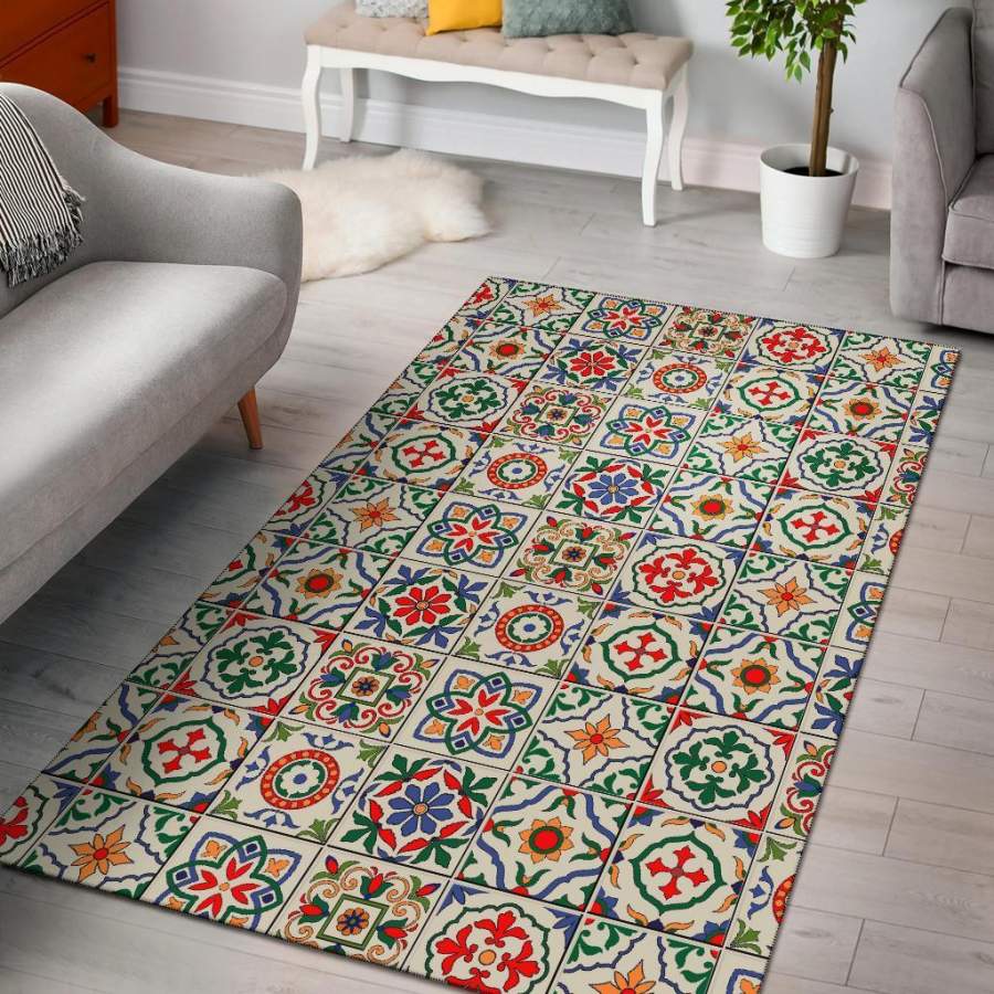 Mosaic Colorful Print Pattern Area Rug