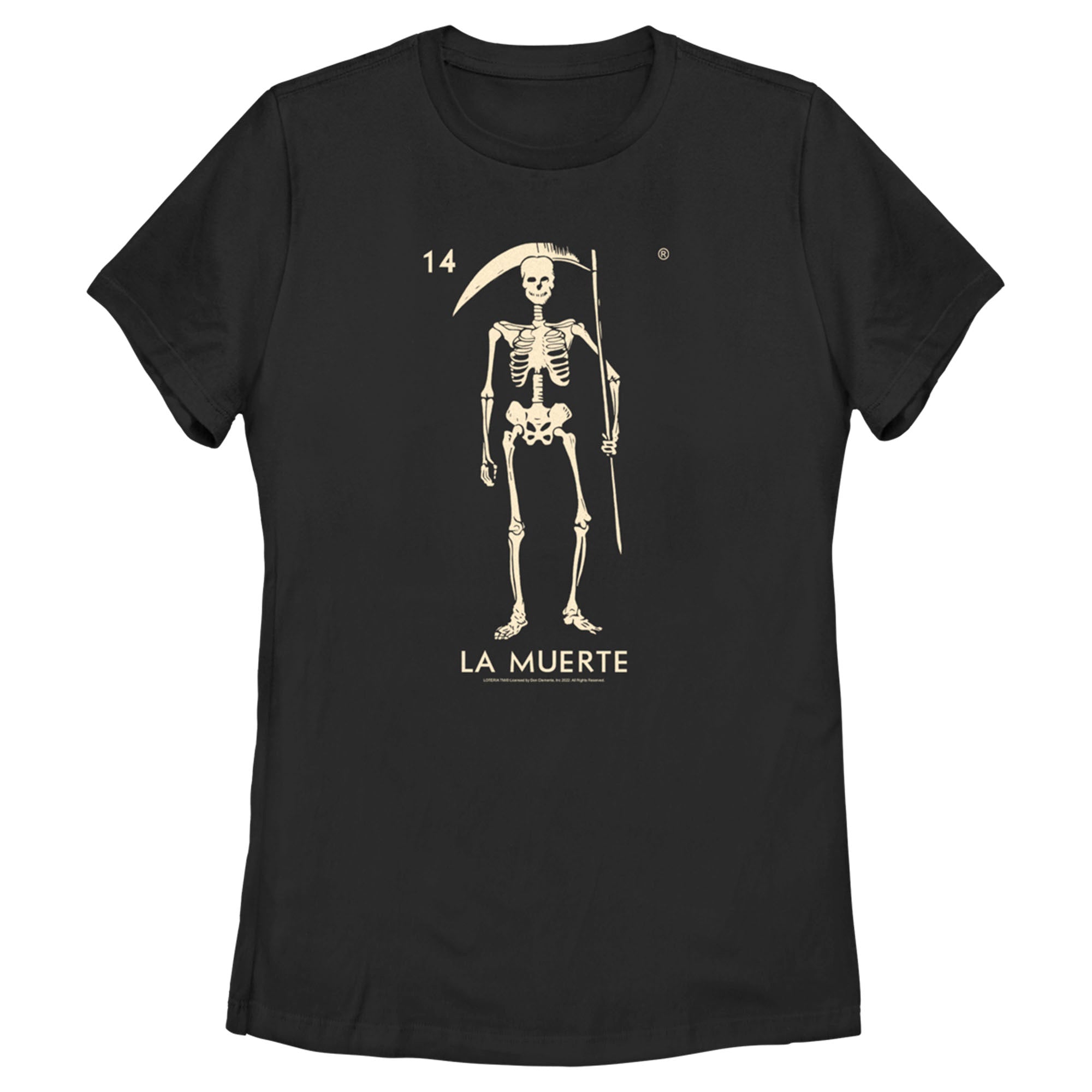 Women’S Loteria La Muerte Number 14 Card T-Shirt