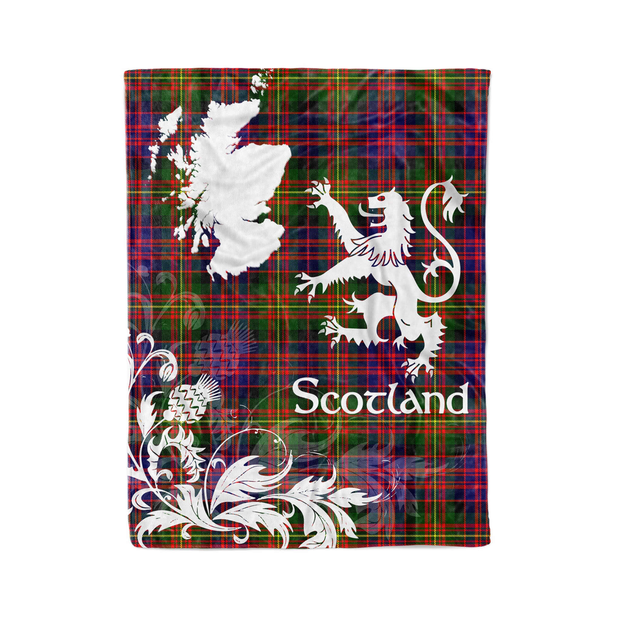 Tartan Plaid Fleece Blanket Tartan Blanket Thistle And Lion Scottish Clan Carnegie Modern Plaid Blanket