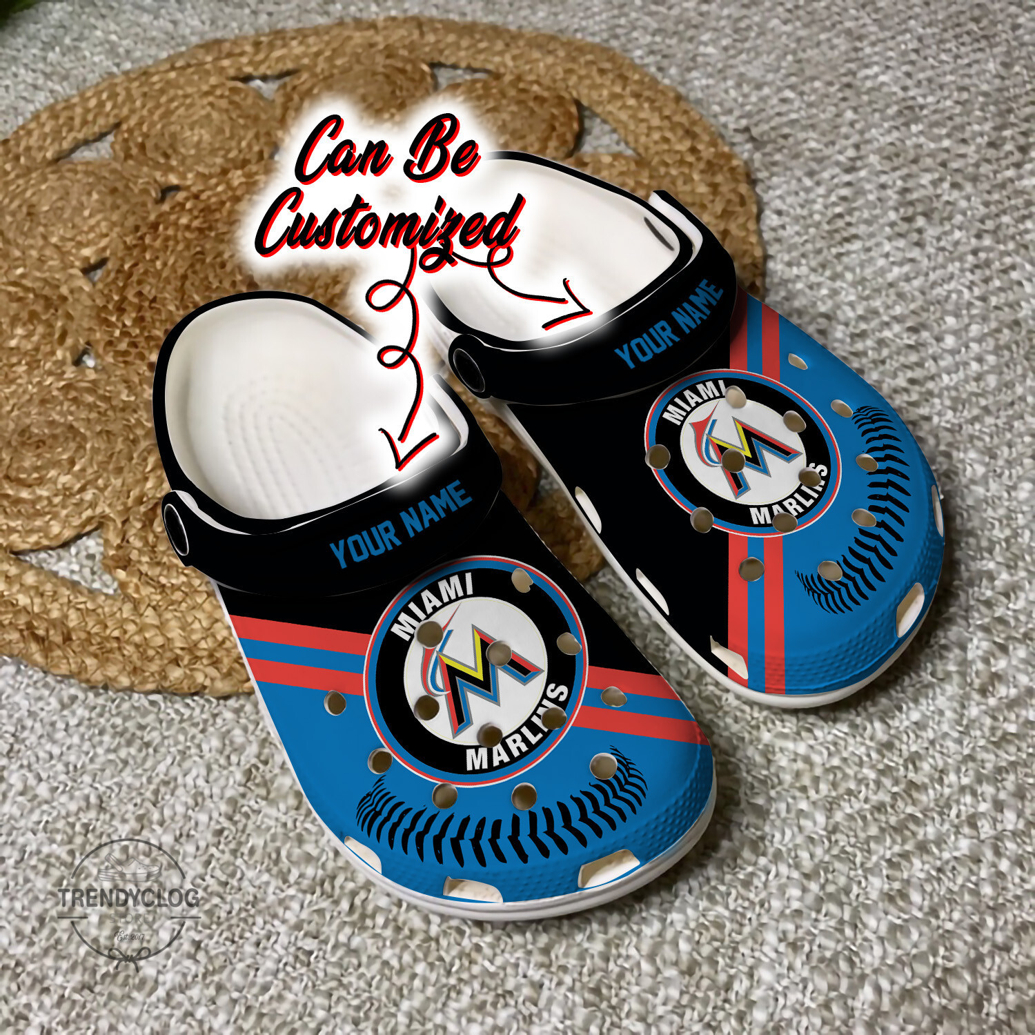 Baseball Crocs Mmarlins Personalized Baseball Logo Team Clog Shoes