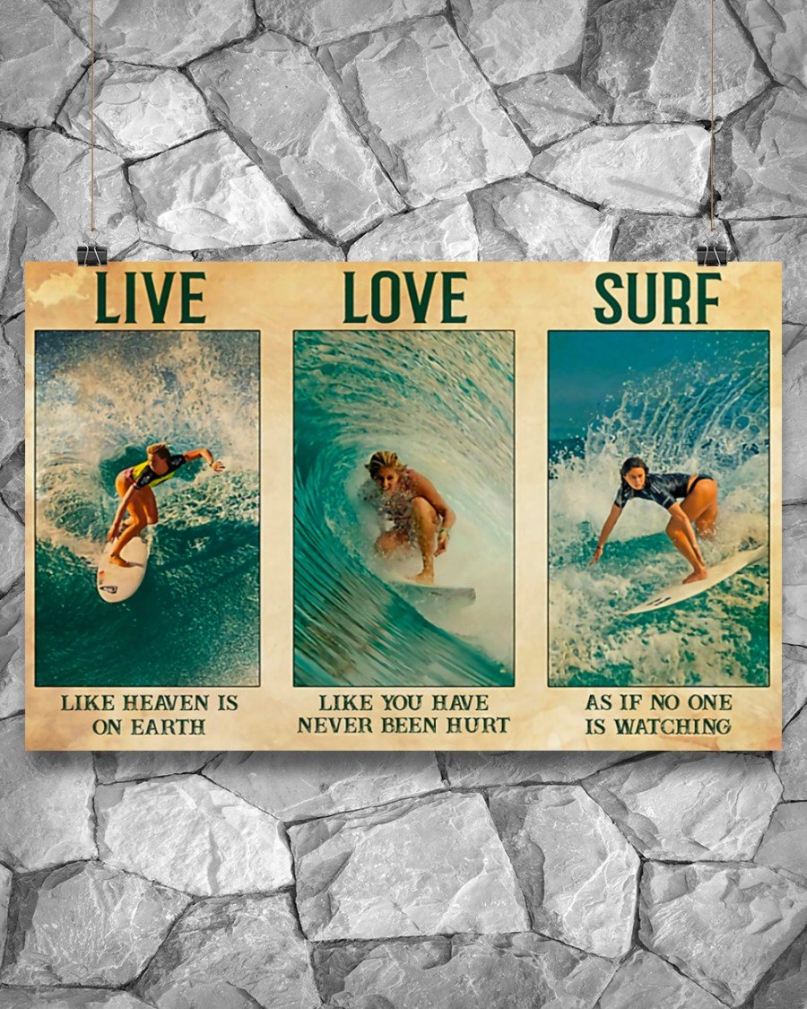 Surfing – Surf As If No One Is Watching Horizontal Canvas And Poster | Wall Decor Visual Art