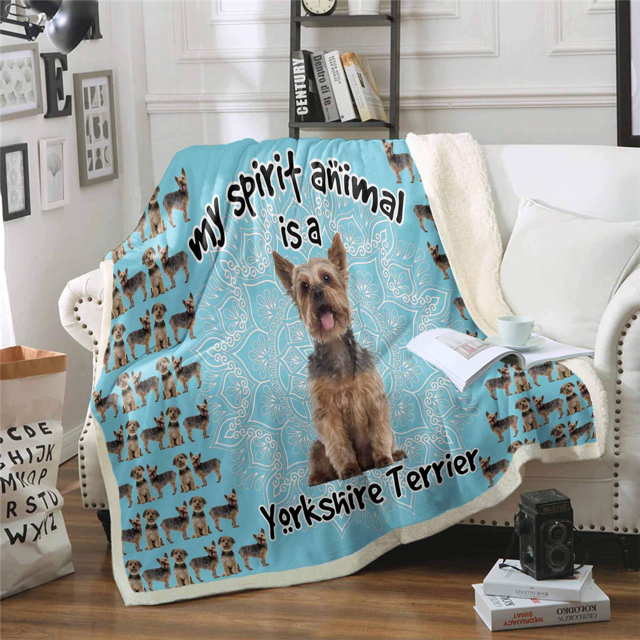 Yorkshire Terrier Is My Spirit Animal Sherpa Fleece Blanket