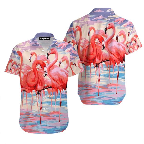 Flamingo Colorful Clouds Hawaii Shirt For Men Women Ha30006